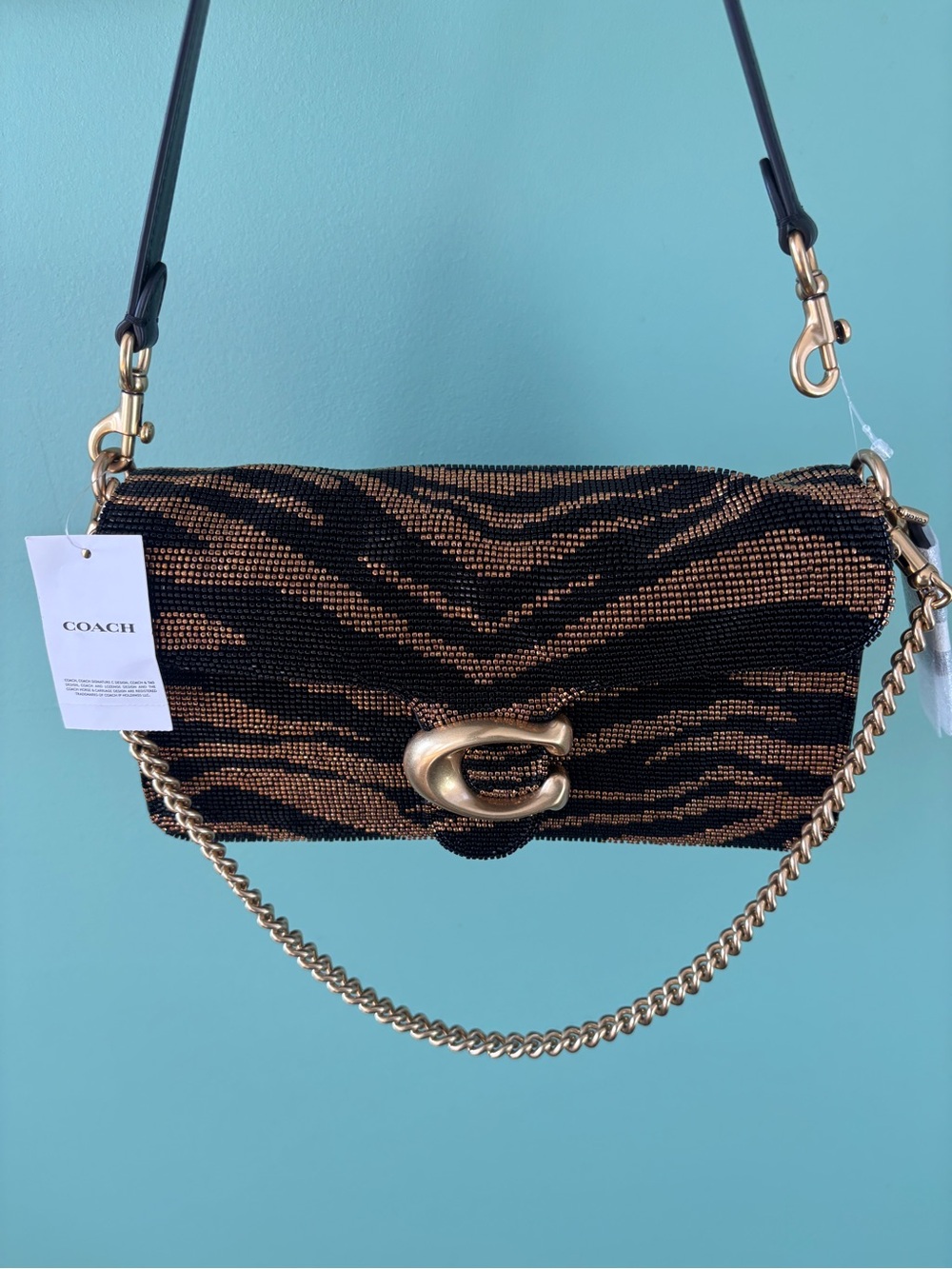 Coach Beaded Tiger Tabby NWT - Picture 5 of 8
